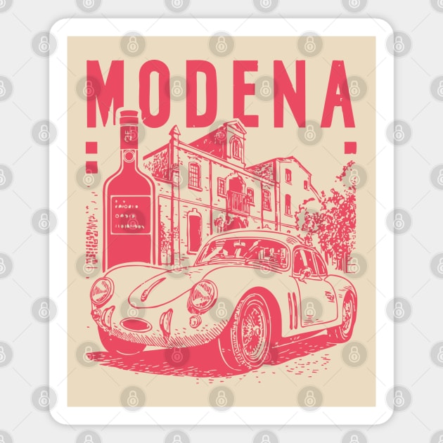 Modena Italy - Vintage Graphic Travel Poster Magnet by TuncGK